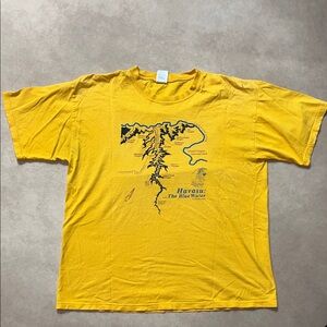 Vintage Grand Canyon National Park Map Thrashed Collar Yellow Graphic T-Shirt